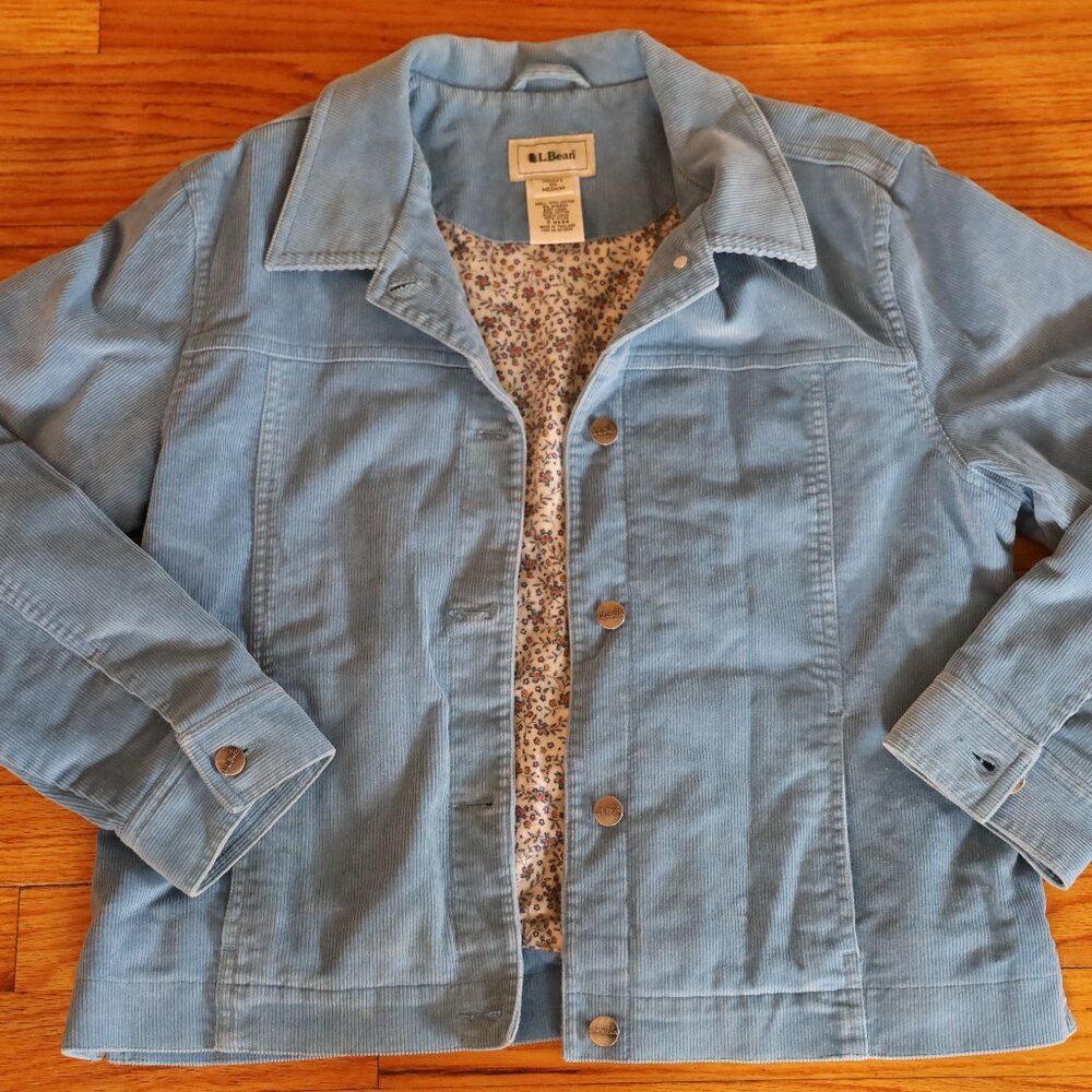 L.L. Bean Corduroy Jacket with Floral Lining Size M